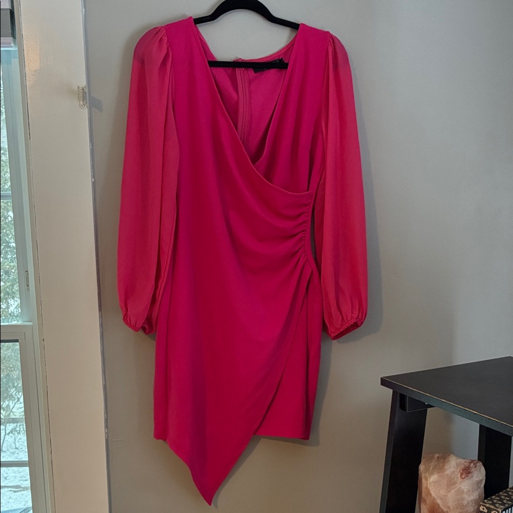 Chic Asymmetrical Pink Dress